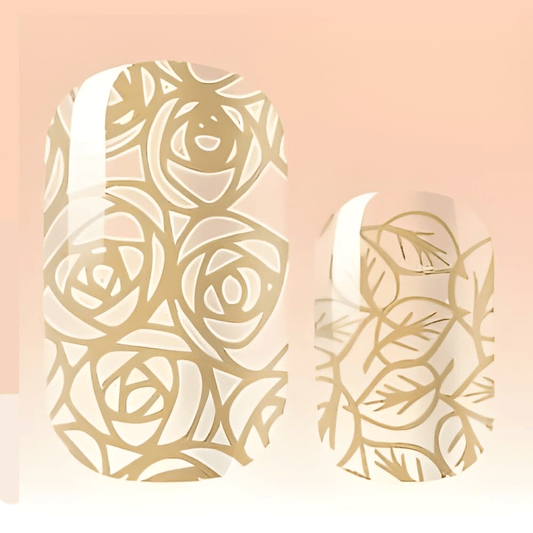 Holy Grail Nail Non-UV Nail Wraps Golden Flowers (Part Transparent)- Holy Classics (Non-UV Nail Wraps)