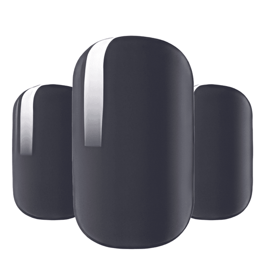 Charcoal grey solid colour nail wraps wide fit professional manicure design