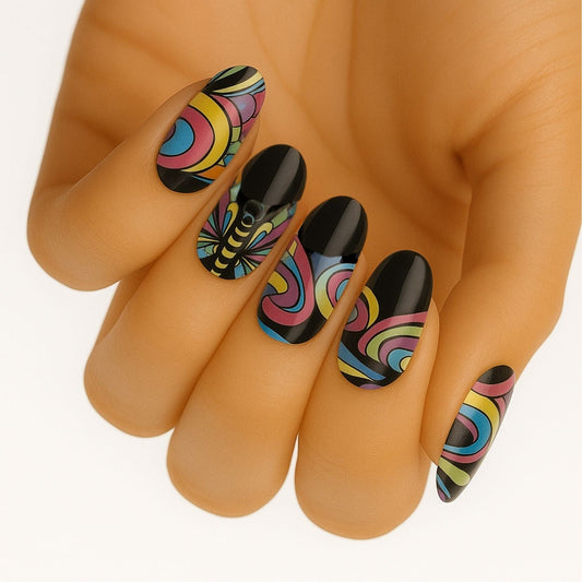 Holy Grail Nail Non-UV Nail Wraps Inspiral Black - Holy Classics (Non-UV Nail Wraps)