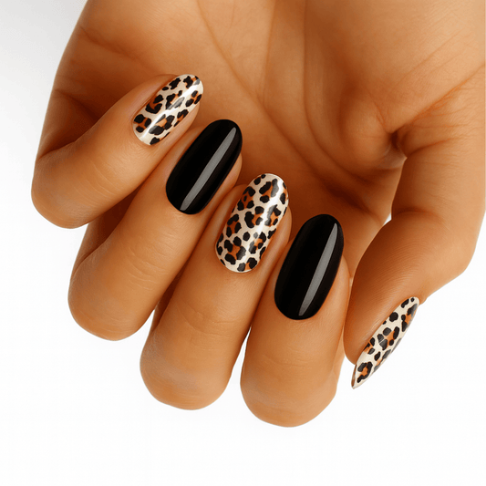 Holy Grail Nail Non-UV Nail Wraps Leo Leopard Noir - Wide Fit Wrap (20 Piece)