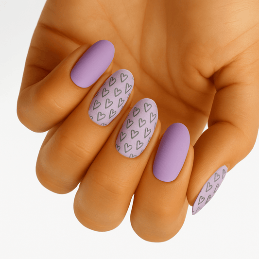 Holy Grail Nail Non-UV Nail Wraps Purple Hearts - Holy Classics (Non-UV Nail Wraps)