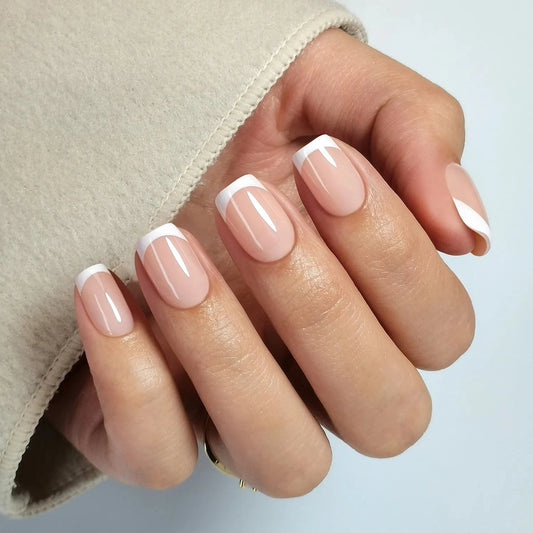 Holy Grail Nail press on Classic Square French Mani - Soft Gel Press Ons (Short Square)