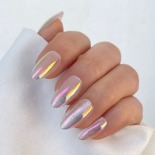 Holy Grail Nail press on Come Closer, Look Twice (Cat's eye) - Soft Gel Press Ons (Short Almond)