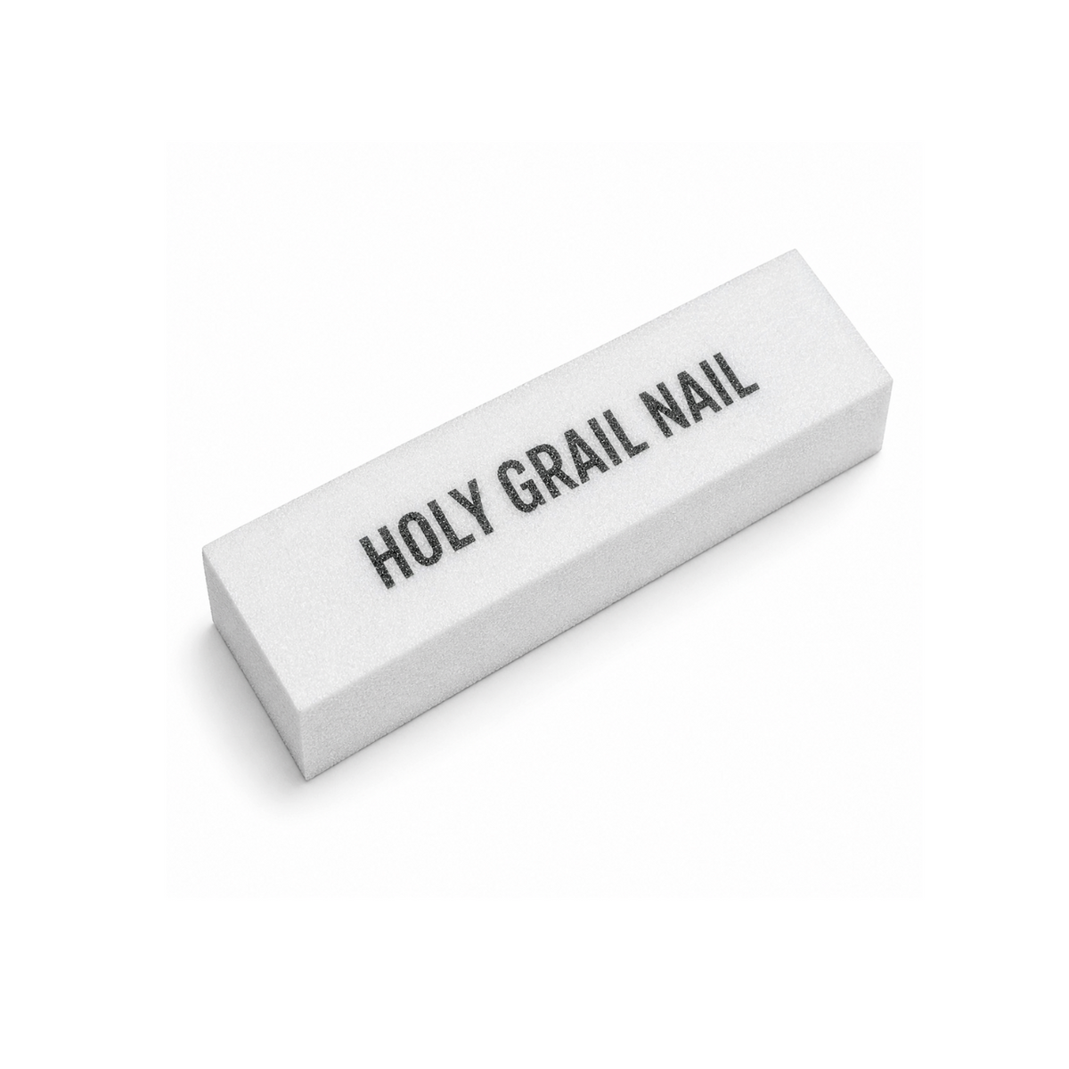White nail buffer block for smoothing and prepping nails at home manicure