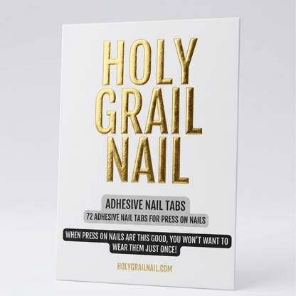 Adhesive nail tabs packaging for press-on nails application and removal