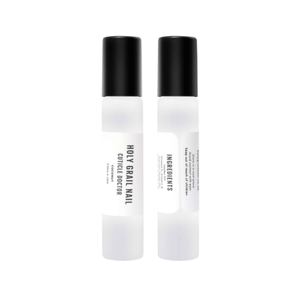 Two white coconut cuticle oil pens with black caps for nail treatment