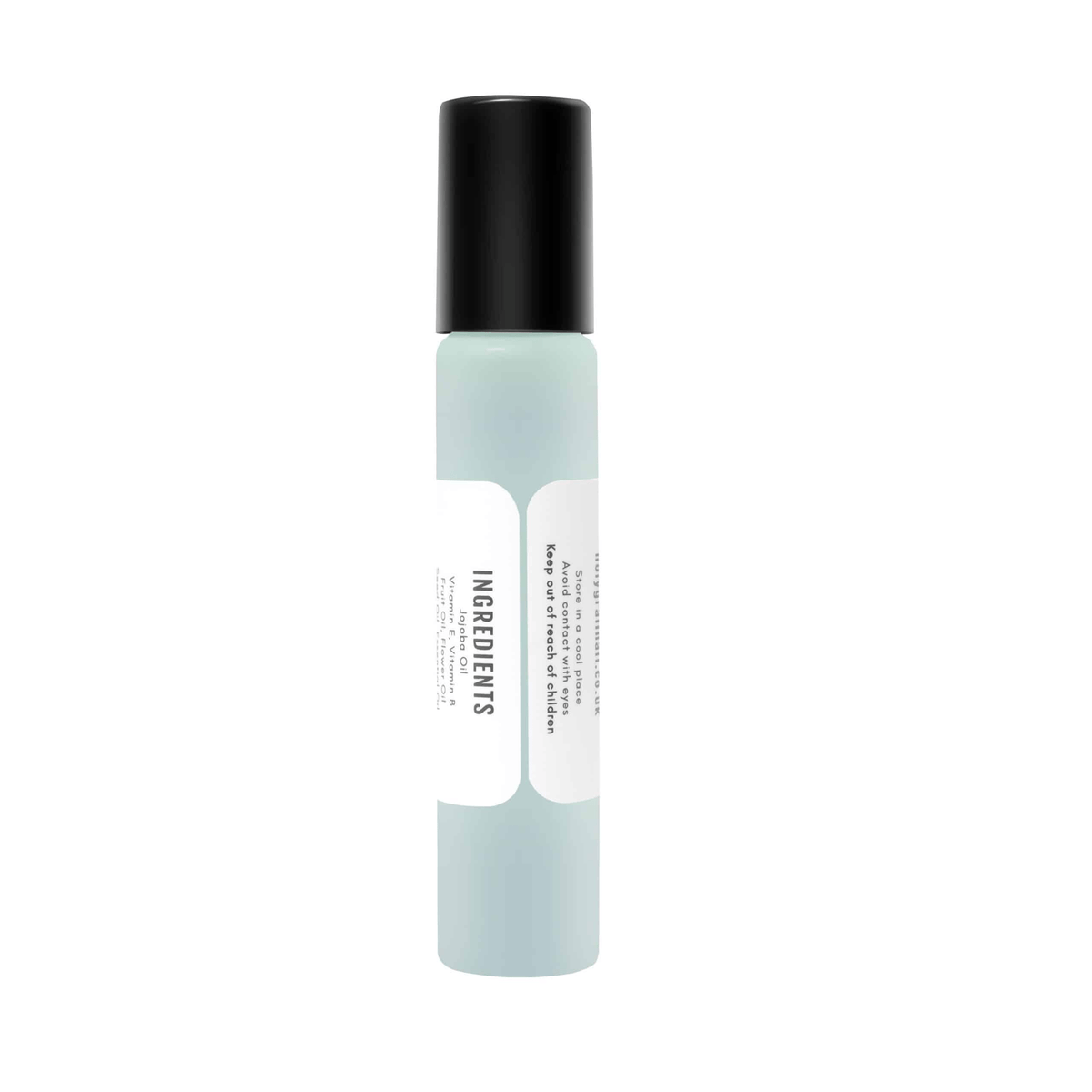 Pale blue cuticle oil pen nail care treatment product with black cap