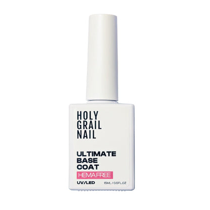 Clear UV LED base coat bottle for gel nail preparation and long-lasting manicure