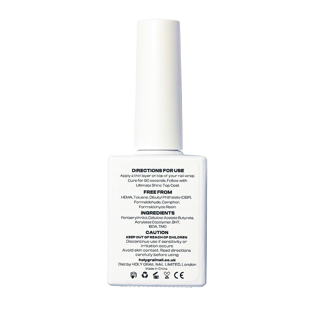 Professional base coat gel nail product showing ingredients and directions label