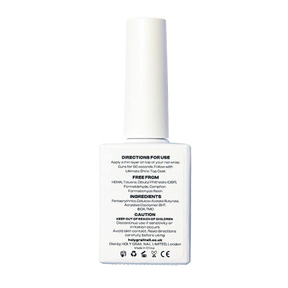 Professional base coat gel nail product showing ingredients and directions label