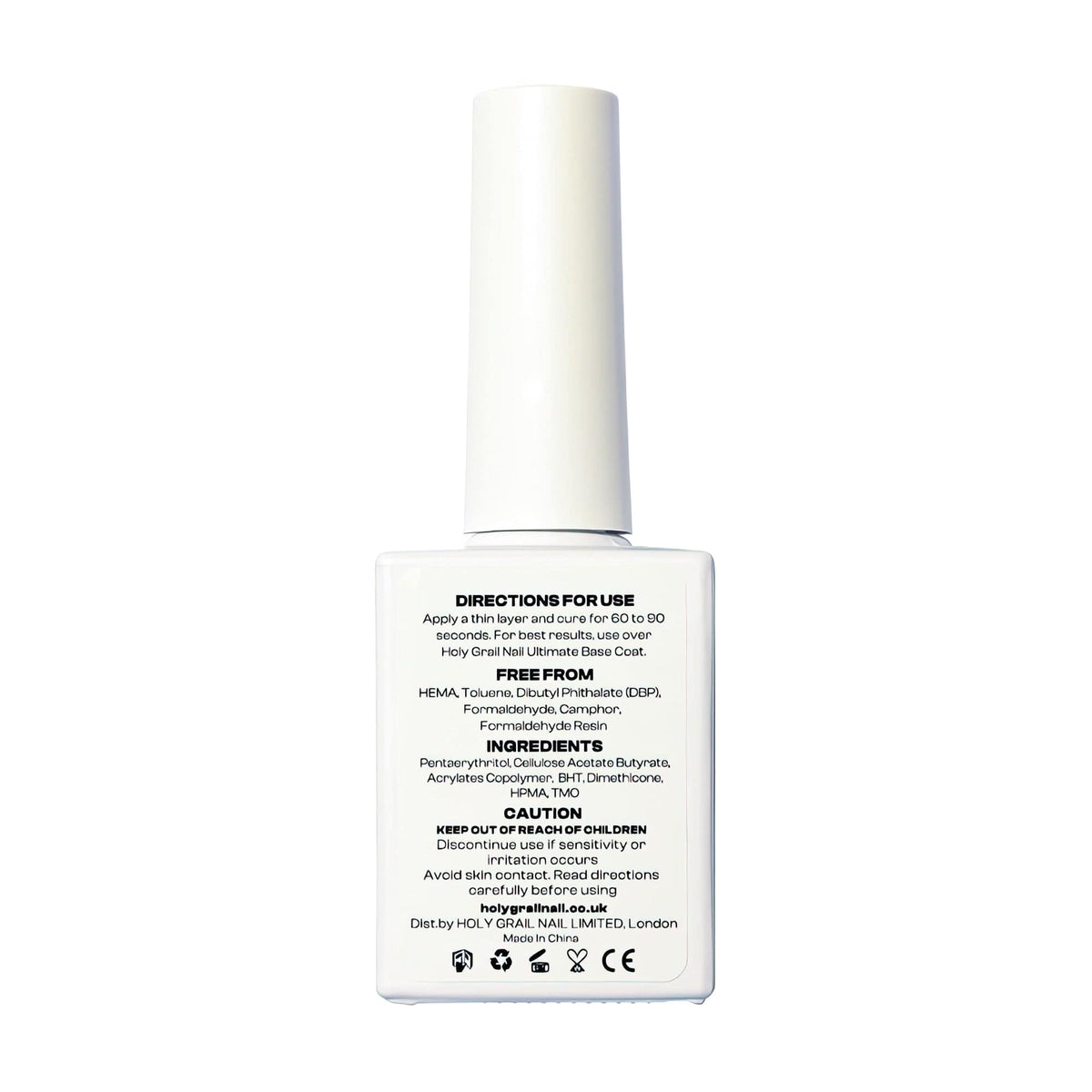 White nail glue bottle with instructions for gel nail wraps and press-on nails