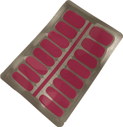 Pink nail wraps sheet with multiple sizes for DIY at-home manicure application
