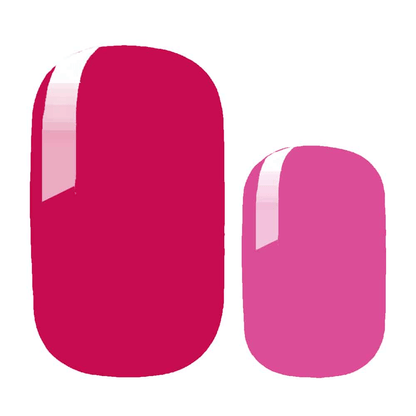 Pink and berry solid colour nail wraps in glossy finish for at-home manicure