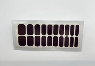 Dark plum-black glossy nail wraps, wide fit sheet of 20, Almost Night colour