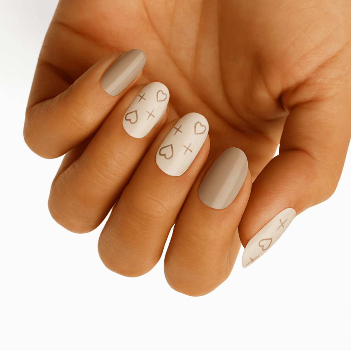 Holy Grail Nail Non-UV Nail Wraps Cappuccino Heart - Holy Classics (Non-UV Nail Wraps)