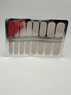 Coral pink colour-changing nail wraps showing transparent to pink gradient effect