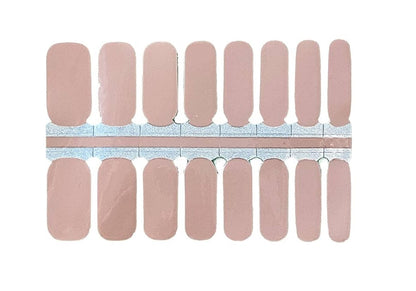 Caramel brown nude nail wrap strips on sheet showing solid colour design