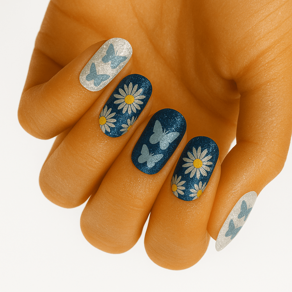 Holy Grail Nail Non-UV Nail Wraps Daisies (Glitter) - Holy Classics (Non-UV Nail Wraps)