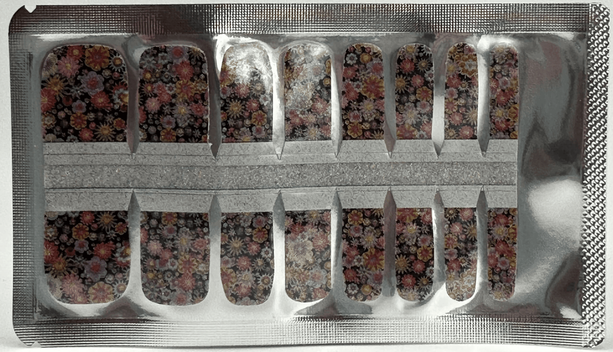 Holy Grail Nail Non-UV Nail Wraps Flower Power (Glitter) - Pedi Wraps