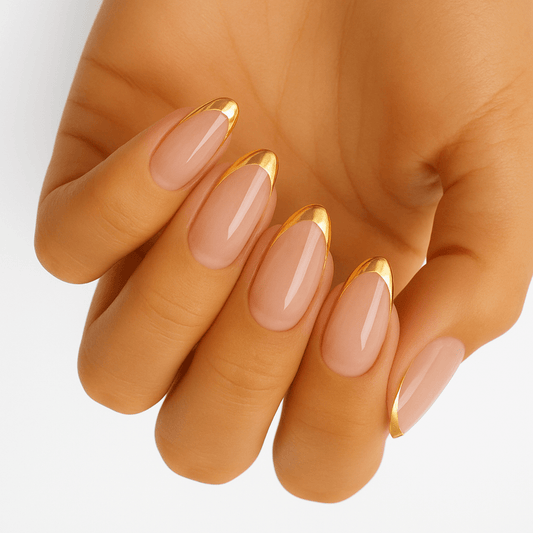 Holy Grail Nail Non-UV Nail Wraps Gold Leaf French Mani (Part Transparent)- Holy Classics (Non-UV Nail Wraps)