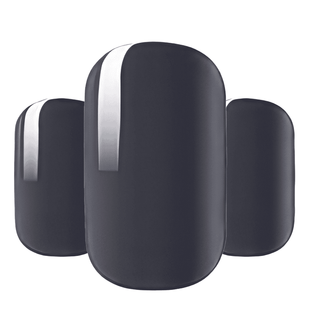Charcoal grey solid colour nail wraps wide fit professional manicure design
