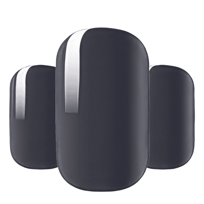 Charcoal grey solid colour nail wraps wide fit professional manicure design