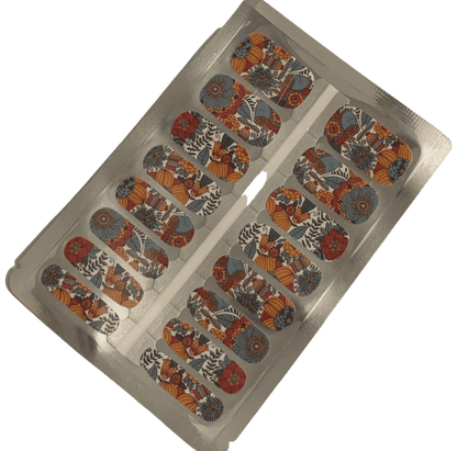 Hidden Garden non-UV nail wraps multicoloured floral pattern packaging sheet