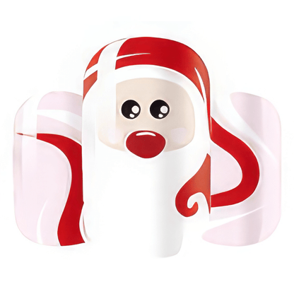 Festive Christmas nail wraps featuring cute Santa character design in red and white