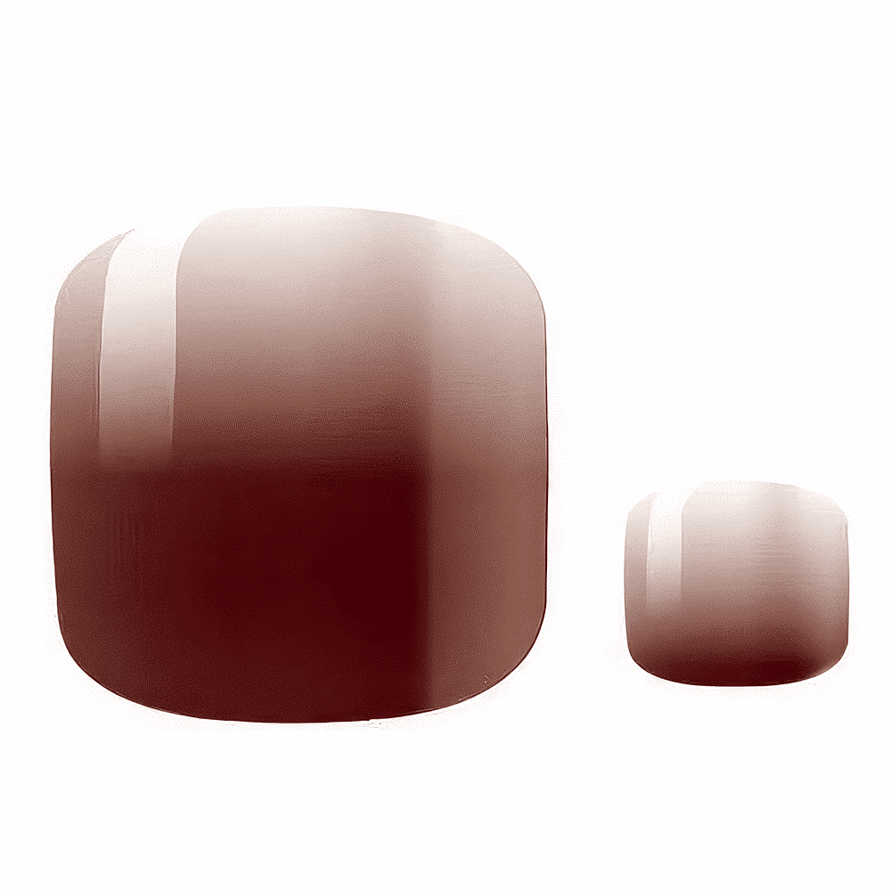 Mocha brown ombre nail wraps showing gradient effect for stylish pedicure toe nail art