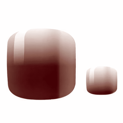 Mocha brown ombre nail wraps showing gradient effect for stylish pedicure toe nail art