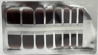Brown mocha ombre pedicure nail wraps in gradient finish for toe nail art
