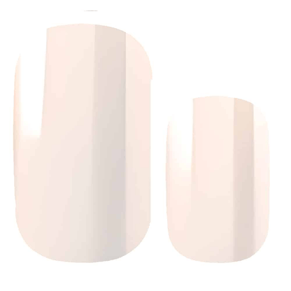 Sheer pearl-tinted transparent nail wraps with glossy finish, square-round shape