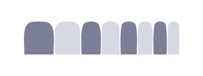 Grey pebble nail wrap colour swatches showing neutral tones for classic pedicure design