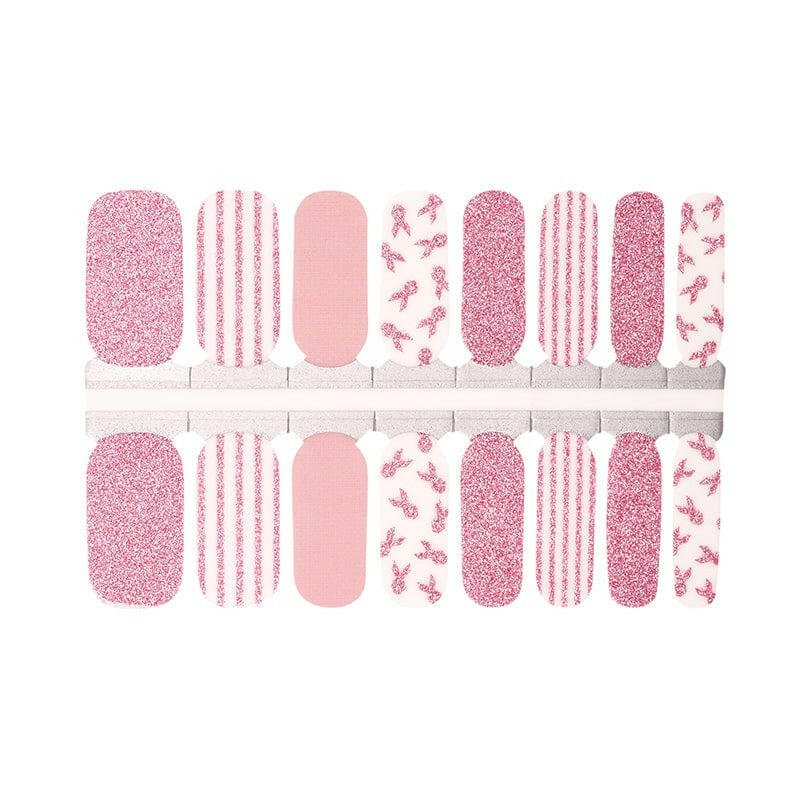 Holy Grail Nail Non-UV Nail Wraps Pink Ribbon - Light Pink (Glitter) - Holy Classics (Non-UV Nail Wraps)