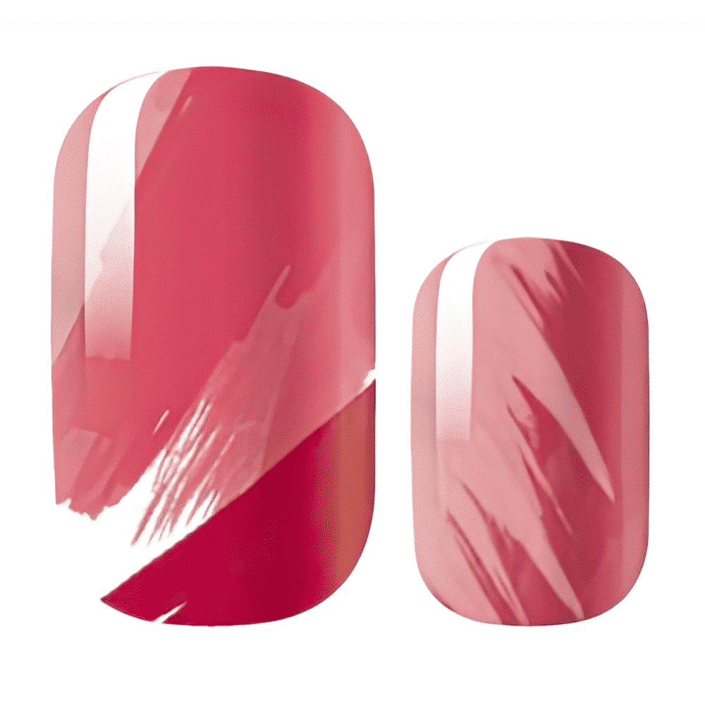 Pink watercolour rose petal gradient nail wraps with soft ombre finish