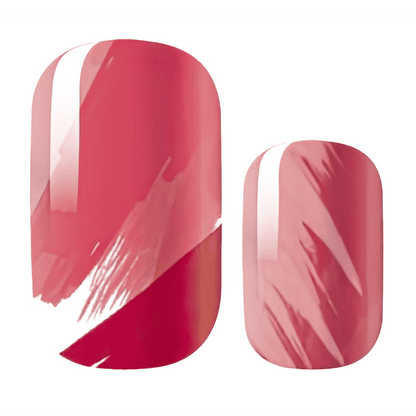 Pink watercolour rose petal gradient nail wraps with soft ombre finish