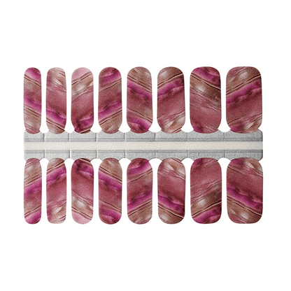 Pink marble non-UV nail wraps sheet showing watercolour gradient stone pattern design