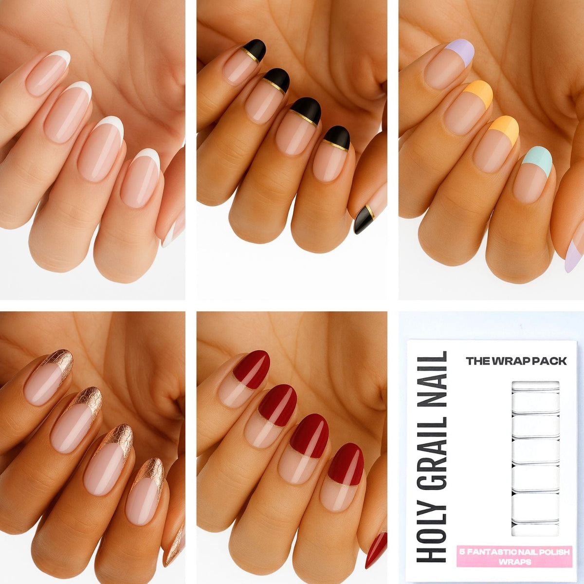 Holy Grail Nail Non-UV Nail Wraps The French Pack