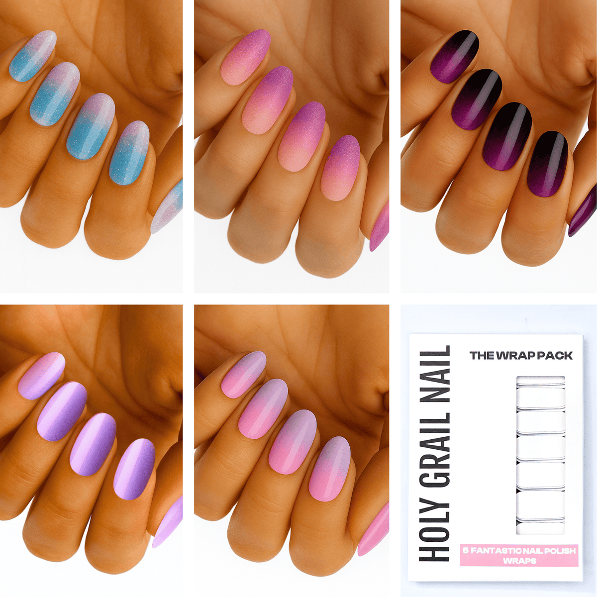 Holy Grail Nail Non-UV Nail Wraps The Ombre Pack
