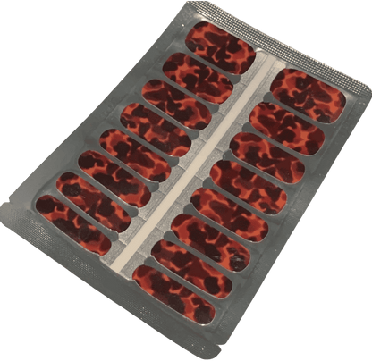 Tortoiseshell nail wraps sheet with brown amber animal print design ready for application