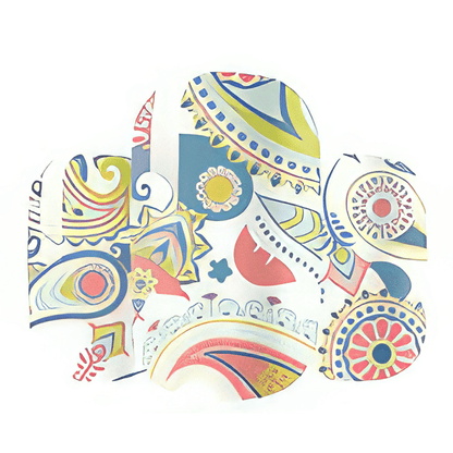 Vintage paisley nail wraps close-up detail showing colourful bohemian swirl patterns