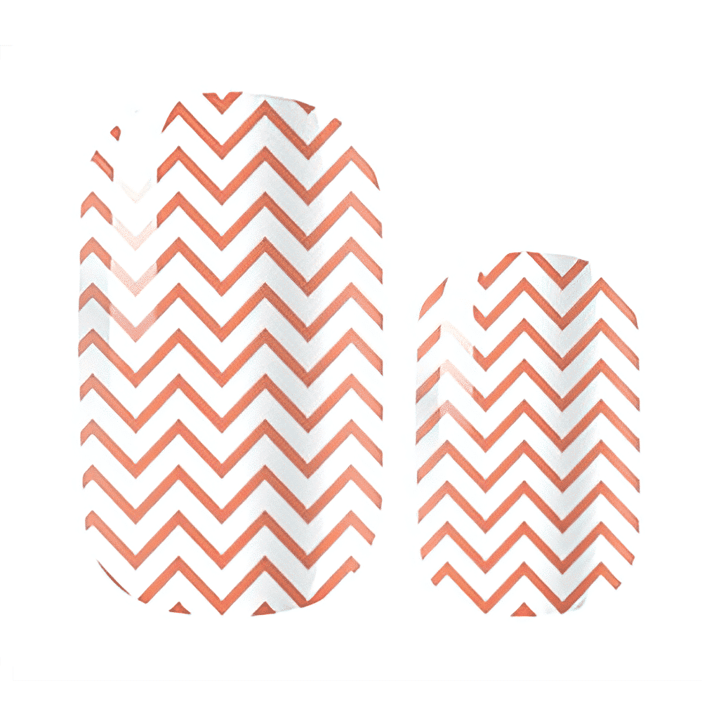 Rose gold chevron nail wraps sheet with zigzag pattern on clear base
