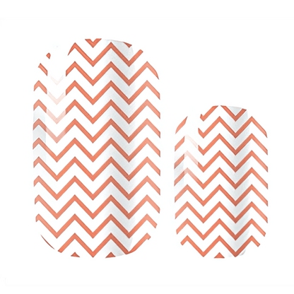 Rose gold chevron nail wraps sheet with zigzag pattern on clear base
