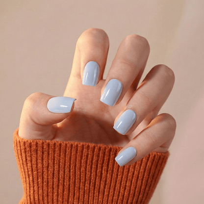 Holy Grail Nail press on Blue Sky (Glazed) -  Soft Gel Press Ons (Short Square)