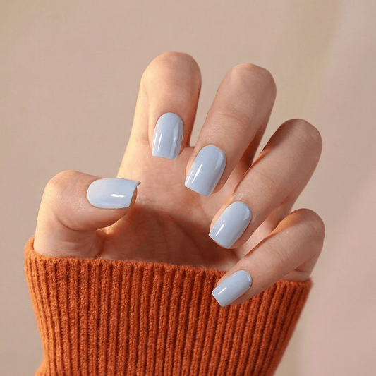 Holy Grail Nail press on Blue Sky (Glazed) -  Soft Gel Press Ons (Short Square)