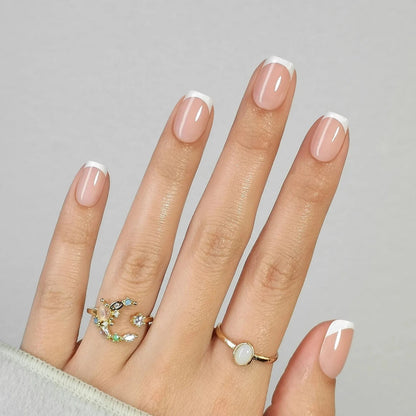 Holy Grail Nail press on Classic Square French Mani - Soft Gel Press Ons (Short Square)