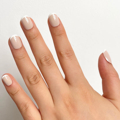 Holy Grail Nail press on Milky French - Soft Gel Press Ons (Extra Short Natural)