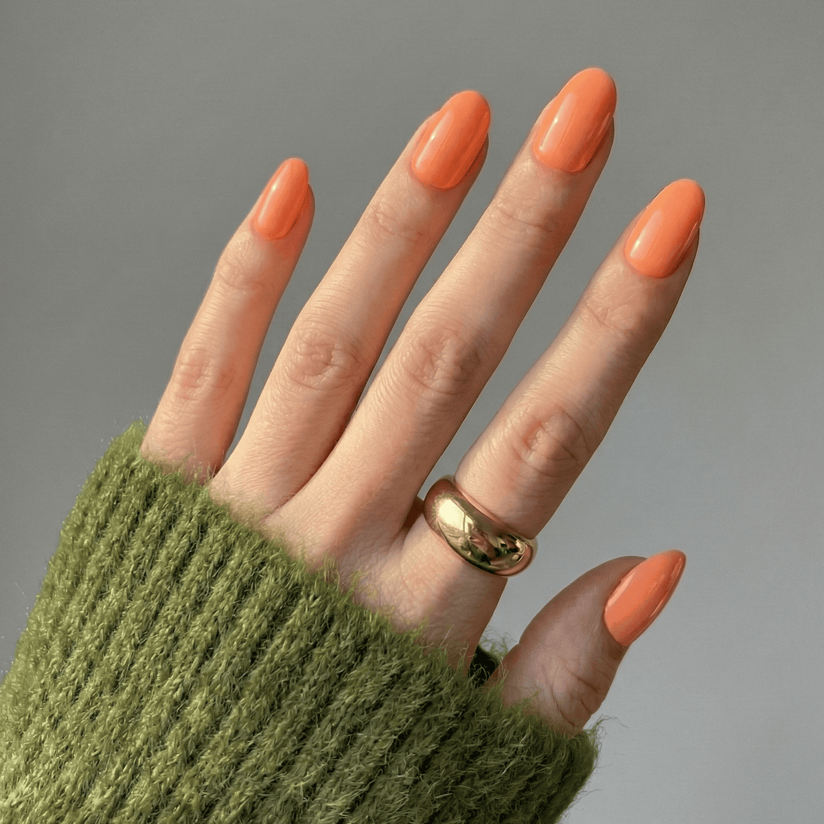 Holy Grail Nail press on Orange Crush - Soft Gel Press Ons (Short Oval)