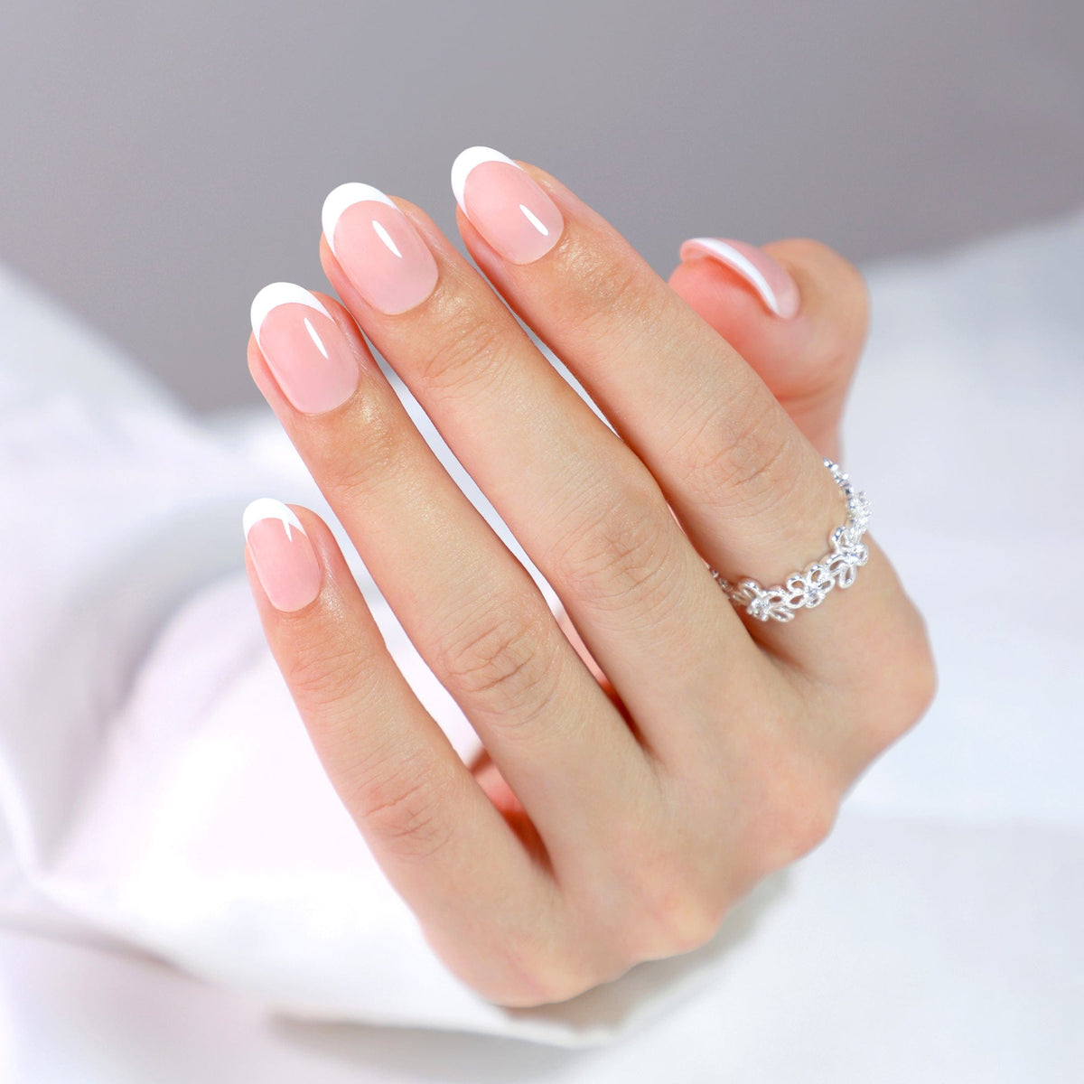 Holy Grail Nail press on Oval French Mani