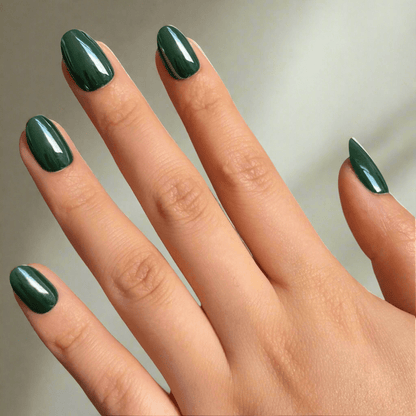 Holy Grail Nail press on Racing Green - Soft Gel Press Ons (Short Oval)